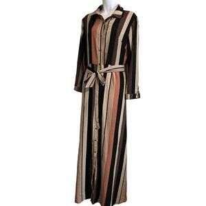 SHEIN FAll Winter Striped Button Down Womens Dress Tall Large